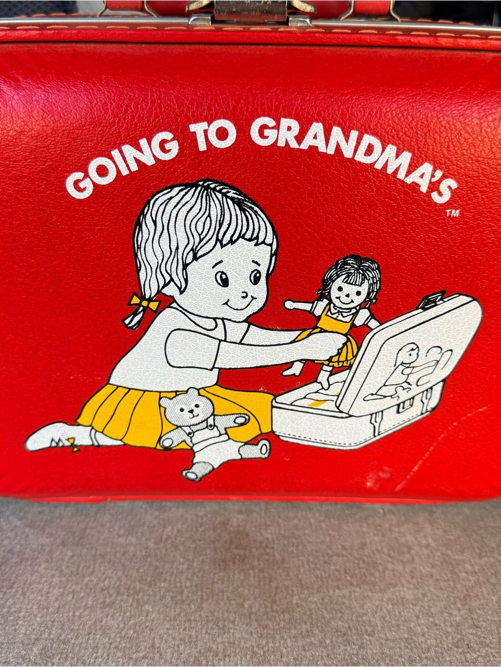 & Other Stories Red "Going to Grandma's" Kids Carry Case with Yellow Accents